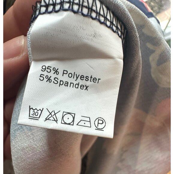 Dalia MacPhee Floral Maxi Dress Belted Button Front Sz Large NEW $250 Navy - Picture 13 of 13